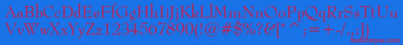 BernhardModernBt Font – Red Fonts on Blue Background