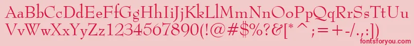 BernhardModernBt-Schriftart – Rote Schriften auf rosa Hintergrund