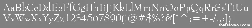 BernhardModernBt Font – White Fonts on Gray Background