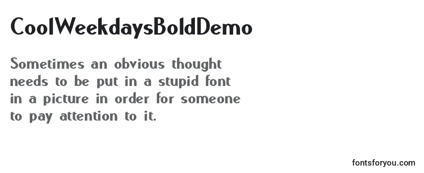 CoolWeekdaysBoldDemo フォントのレビュー