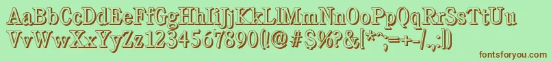 CalgaryshadowLightRegular Font – Brown Fonts on Green Background