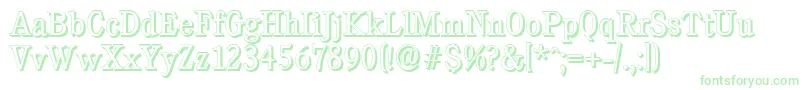 CalgaryshadowLightRegular Font – Green Fonts on White Background