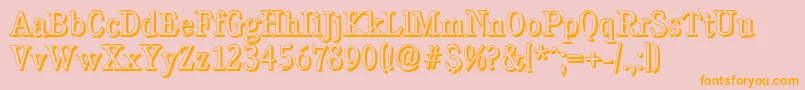 CalgaryshadowLightRegular Font – Orange Fonts on Pink Background