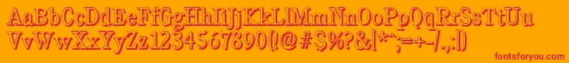 CalgaryshadowLightRegular Font – Red Fonts on Orange Background