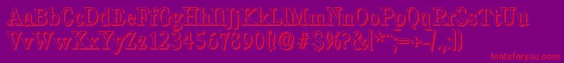 CalgaryshadowLightRegular Font – Red Fonts on Purple Background