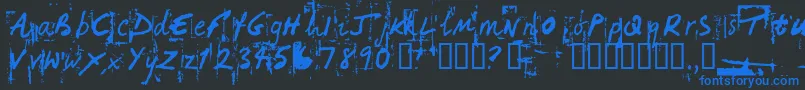 Czcionka HandHackedNoisy – niebieskie czcionki na czarnym tle