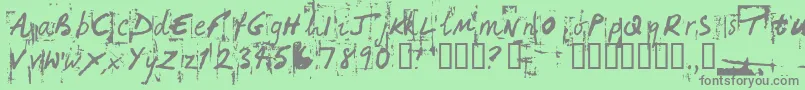 HandHackedNoisy Font – Gray Fonts on Green Background