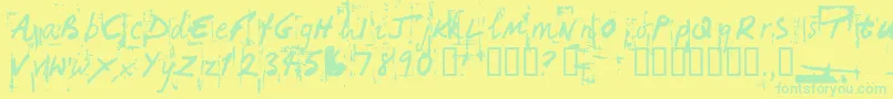 Więcej informacji o czcionce HandHackedNoisy Czcionka HandHackedNoisy – zielone czcionki na żółtym tle
