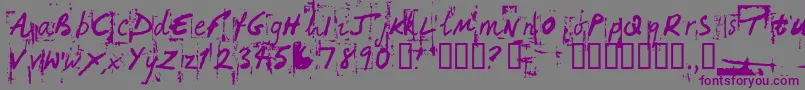 fuente HandHackedNoisy – Fuentes Moradas Sobre Fondo Gris