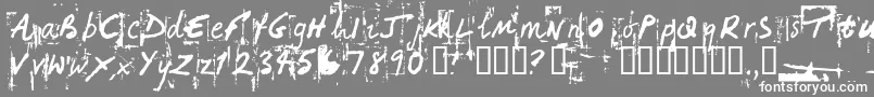 HandHackedNoisy Font – White Fonts on Gray Background