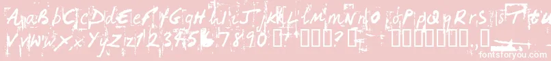 HandHackedNoisy-Schriftart – Weiße Schriften auf rosa Hintergrund