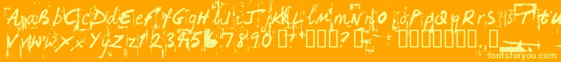 HandHackedNoisy-Schriftart – Gelbe Schriften auf orangefarbenem Hintergrund