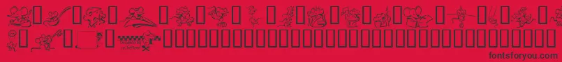 LcrMeeses Font – Black Fonts on Red Background