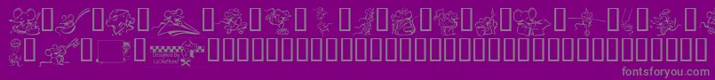 LcrMeeses-Schriftart – Graue Schriften auf violettem Hintergrund