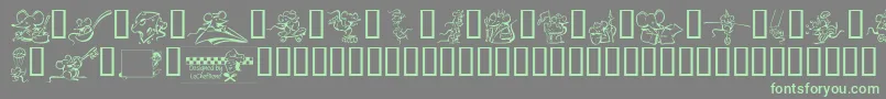 LcrMeeses Font – Green Fonts on Gray Background