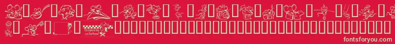 LcrMeeses Font – Green Fonts on Red Background