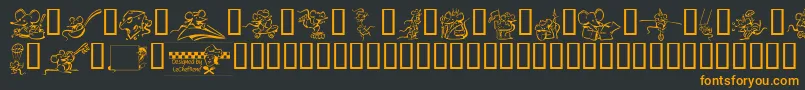 LcrMeeses Font – Orange Fonts on Black Background