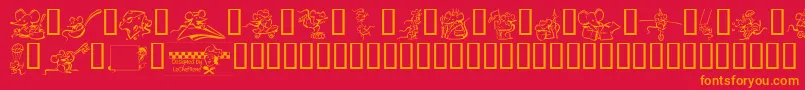 LcrMeeses Font – Orange Fonts on Red Background