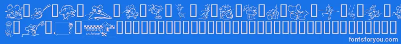 LcrMeeses Font – Pink Fonts on Blue Background
