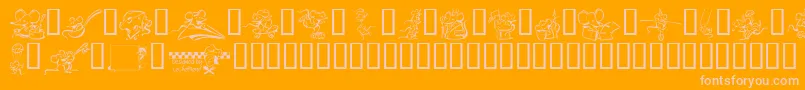 LcrMeeses Font – Pink Fonts on Orange Background