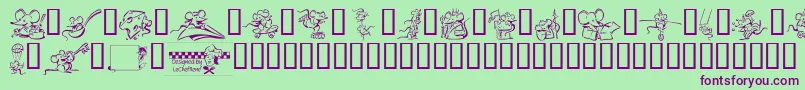 LcrMeeses Font – Purple Fonts on Green Background