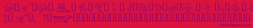 LcrMeeses Font – Purple Fonts on Red Background