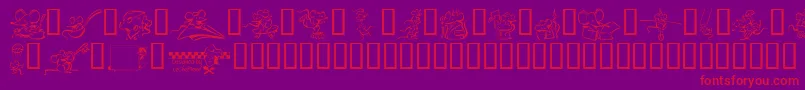 LcrMeeses Font – Red Fonts on Purple Background