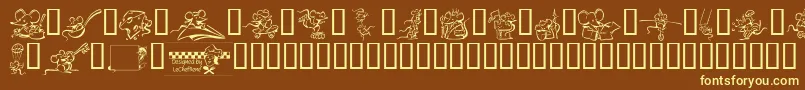 LcrMeeses Font – Yellow Fonts on Brown Background