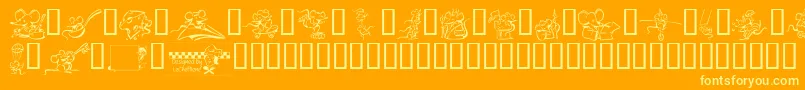 LcrMeeses Font – Yellow Fonts on Orange Background