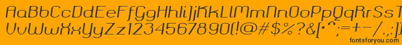 Шрифт Okolaksregularitalic – чёрные шрифты на оранжевом фоне