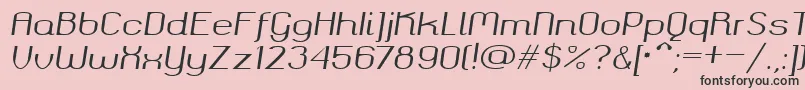Шрифт Okolaksregularitalic – чёрные шрифты на розовом фоне
