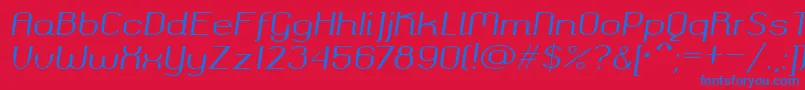 Okolaksregularitalic Font – Blue Fonts on Red Background