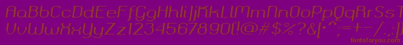 Okolaksregularitalic-fontti – ruskeat fontit violetilla taustalla