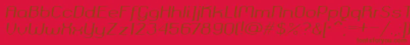 Okolaksregularitalic-Schriftart – Braune Schriften auf rotem Hintergrund