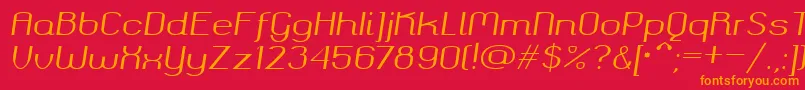 Okolaksregularitalic Font – Orange Fonts on Red Background