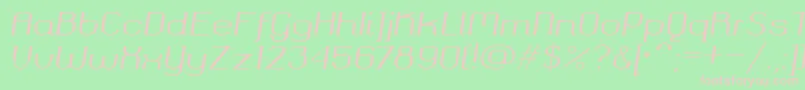 Fonte Okolaksregularitalic – fontes rosa em um fundo verde