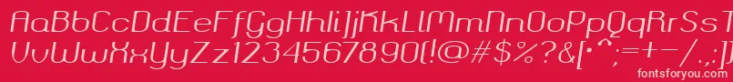 Okolaksregularitalic Font – Pink Fonts on Red Background