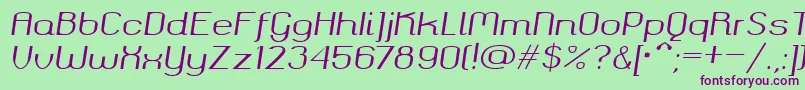 Okolaksregularitalic Font – Purple Fonts on Green Background