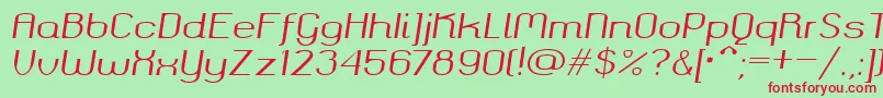 Okolaksregularitalic-Schriftart – Rote Schriften auf grünem Hintergrund