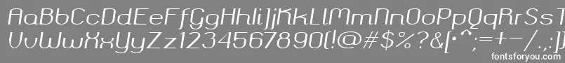 フォントOkolaksregularitalic – 灰色の背景に白い文字