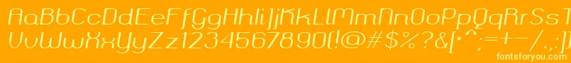 Okolaksregularitalic Font – Yellow Fonts on Orange Background