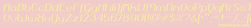 Шрифт Okolaksregularitalic – жёлтые шрифты на розовом фоне
