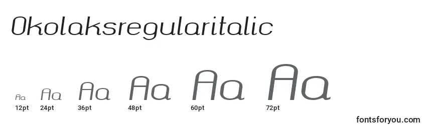 Размеры шрифта Okolaksregularitalic