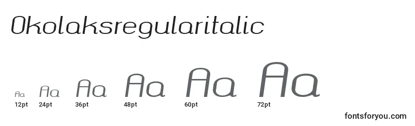 Tamaños de fuente Okolaksregularitalic