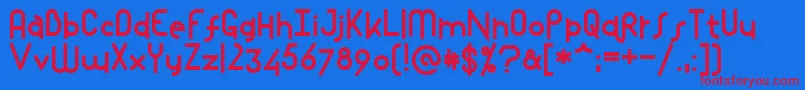 Mostlios Font – Red Fonts on Blue Background