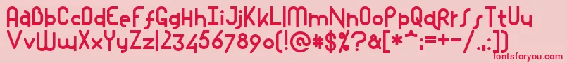 Mostlios-Schriftart – Rote Schriften auf rosa Hintergrund