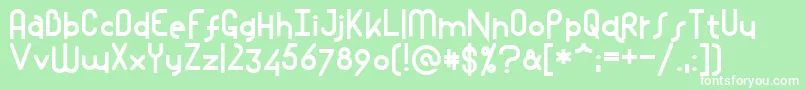 フォントMostlios – 緑の背景に白い文字