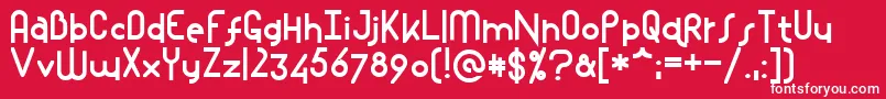 フォントMostlios – 赤い背景に白い文字