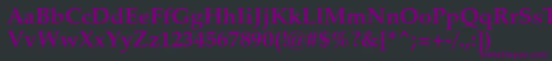 Czcionka ZapfCalligraphic801BoldSwa – fioletowe czcionki na czarnym tle