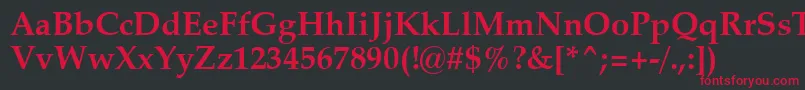 ZapfCalligraphic801BoldSwa Font – Red Fonts on Black Background